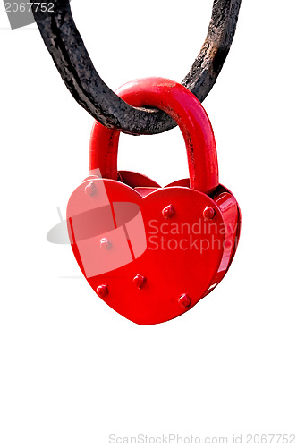 Image of Red heart lock