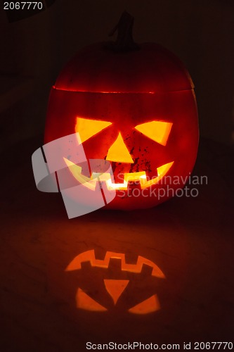 Image of Illuminated halloween pumpkin