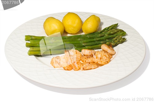 Image of asparagus and shrimps
