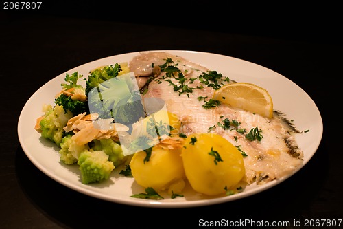 Image of Dover sole fish dinner