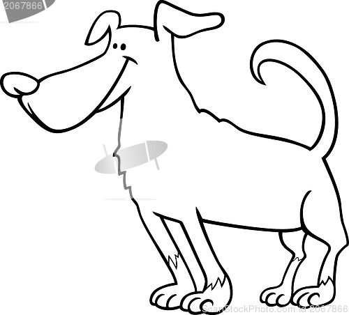 Image of cute dog cartoon for coloring book