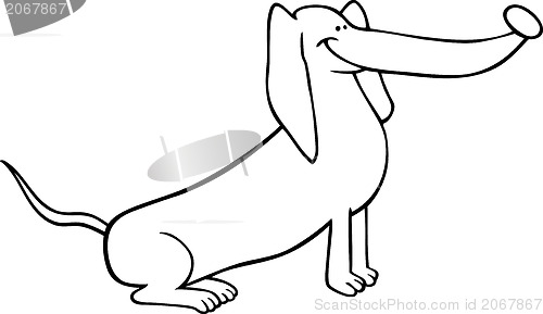 Image of dachshund dog cartoon for coloring