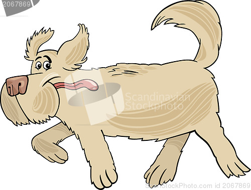 Image of Running sheepdog dog cartoon illustration