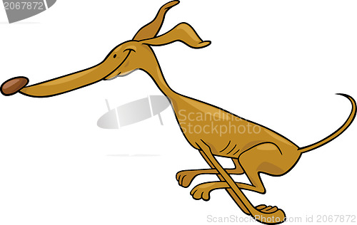 Image of running greyhound cartoon illustration