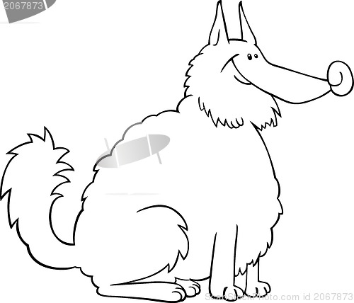 Image of spitz dog cartoon for coloring book