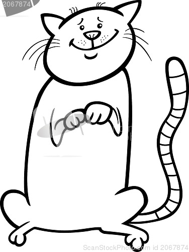 Image of cute cat cartoon for coloring book