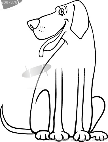 Image of great dane dog cartoon for coloring