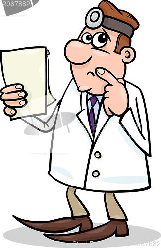 Image of cartoon concerned doctor illustration