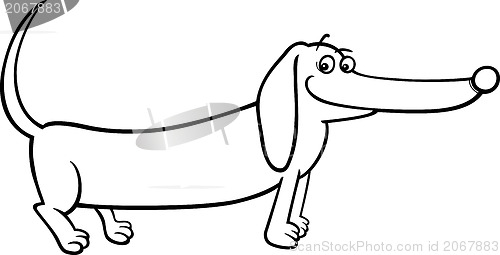 Image of dachshund dog cartoon for coloring
