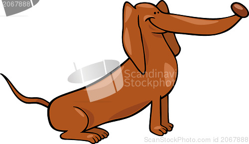 Image of cute dachshund dog cartoon illustration