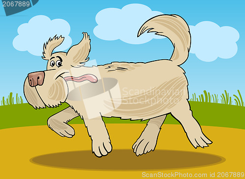 Image of Running sheepdog dog cartoon illustration