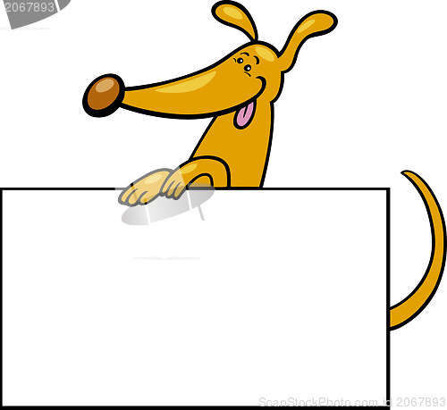 Image of cartoon dog with board or card