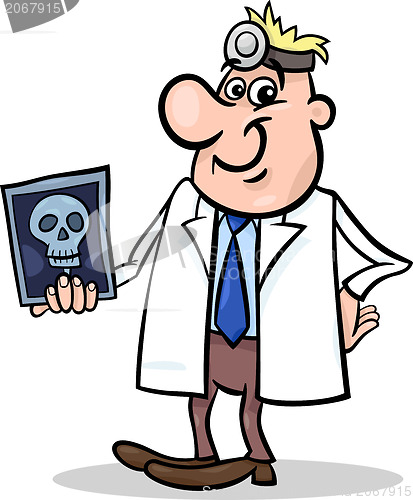Image of cartoon doctor illustration with xray