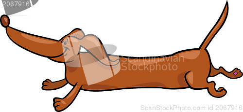 Image of running dachshund dog cartoon illustration