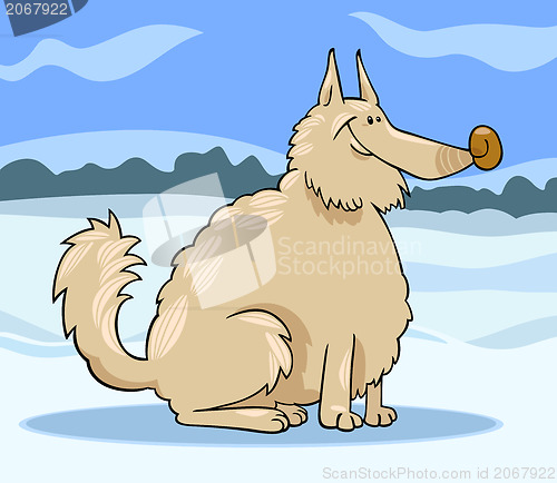 Image of eskimo dog cartoon illustration