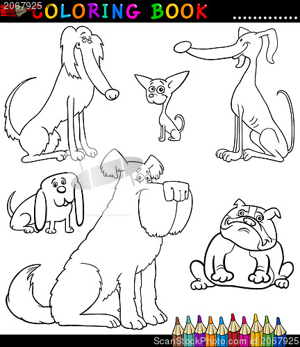 Image of Cartoon Dogs or Puppies for Coloring Book