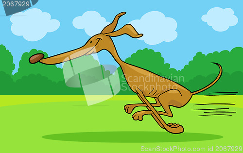 Image of running greyhound cartoon illustration