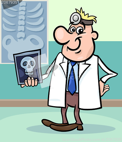 Image of cartoon doctor illustration with xray