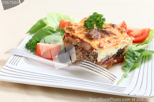Image of Moussaka and fork