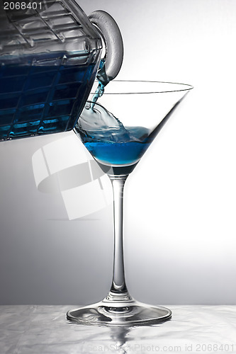 Image of Pouring a blue drink