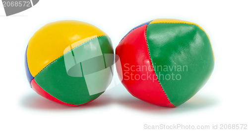 Image of juggling balls isolated on white with shadow