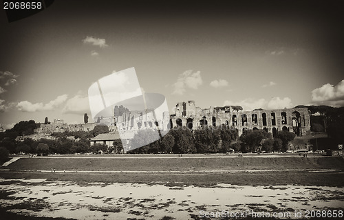 Image of Circus Maximus: ancient Roman stadium, the Palatine hill - Circo