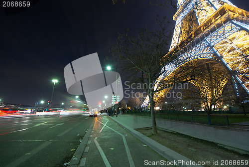 Image of PARIS - DEC 1: Night show of Eiffel Tower intermittent lights, D