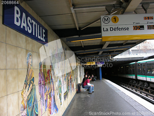 Image of Bastille Metro Station sign - Paris
