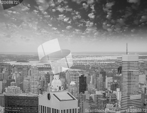 Image of Beautiful aerial view of Manhattan Skyscrapers - New York City