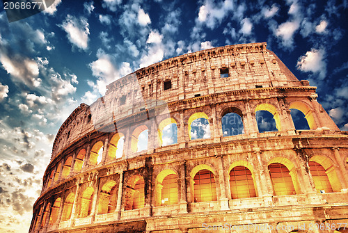 Image of Wonderful view of Colosseum in all its magnificience - Autumn su