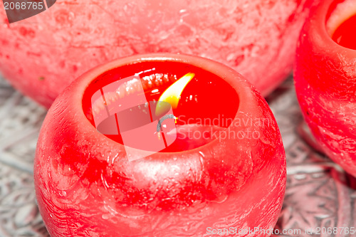 Image of Close-up of a red candle