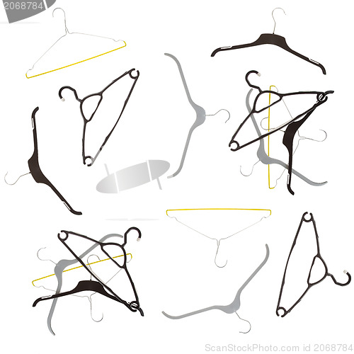 Image of Set of coat hangers isolated 