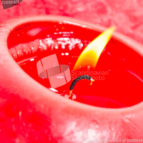 Image of Close-up of a red candle