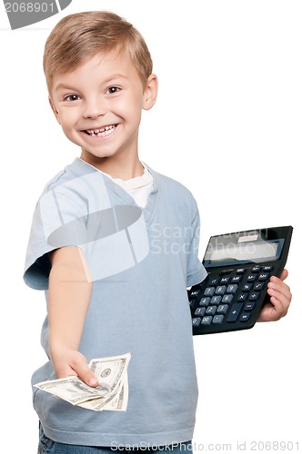 Image of Boy with dollars