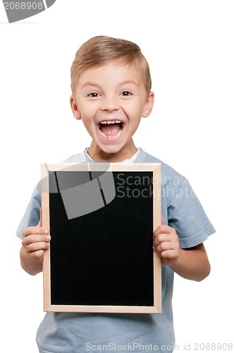 Image of Boy with blackboard