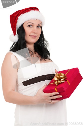 Image of Pregnant woman with gift box