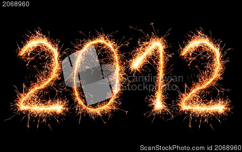 Image of 2011 made of sparkler