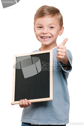 Image of Boy with blackboard