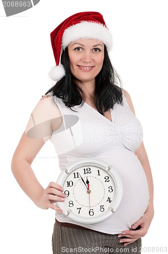 Image of Pregnant woman with clock