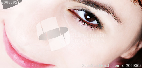 Image of Beautiful young woman face. 