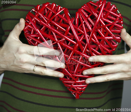 Image of Hand made red heart