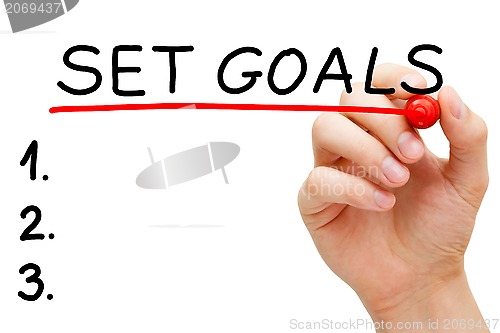 Image of Set Goals Hand Red Marker