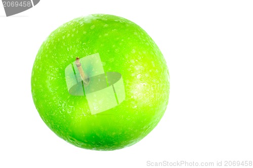 Image of fresh green apple on white background