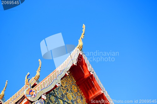 Image of Buddhist temple's roof, Nan, Thailand. 