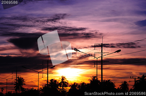 Image of Red Orange Sky Sunset Sunrise 