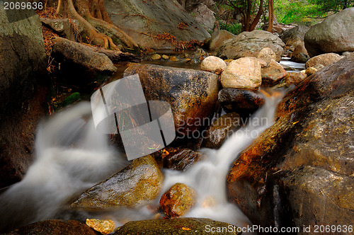Image of Waterfall with water flowing around 