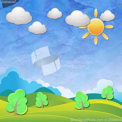Image of Weather grunge recycled paper craft stick on background