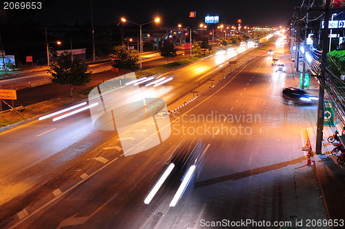 Image of Traffic with motion blur (long exposure shot). 