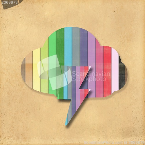 Image of Weather grunge recycled paper craft stick on background