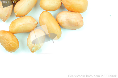 Image of Peanuts - close up , on white background